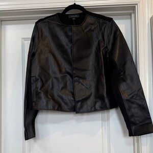 NWT Ann Taylor Black Faux Leather Jacket